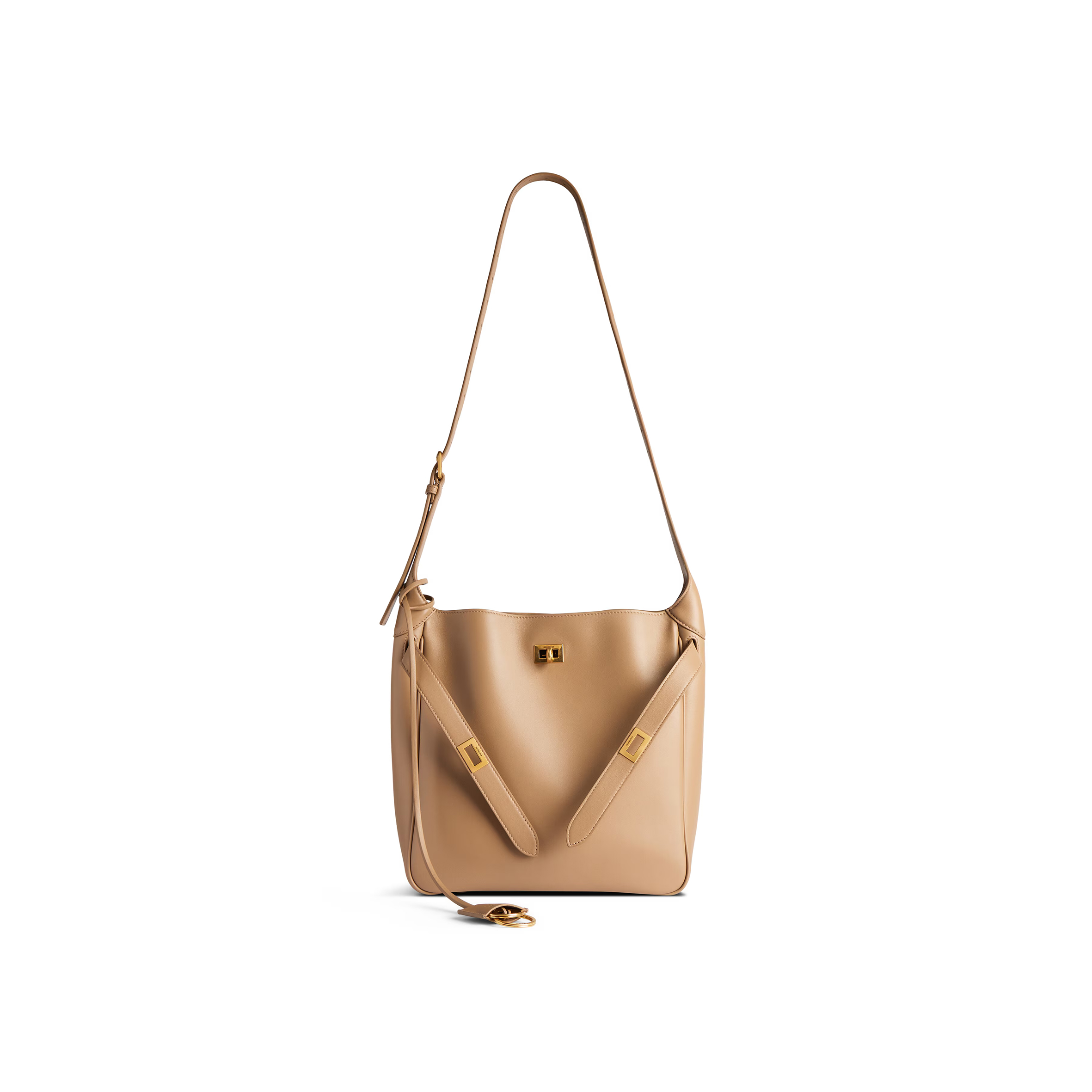 BALENCIAGA WOMEN'S BEL AIR SMALL HOBO BAG IN LATTE 8110182ABAV2621 (27*26*10cm)